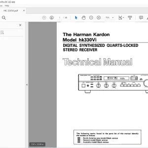 Harman kardon HK330VI DIGITAL SYNTHESIZED QUARTS-LOCKED STEREO RECEIVER Technical Manual - PDF
