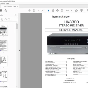 Harman kardon HK3380 STEREO RECEIVER Service Manual  - PDF DOWNLOAD