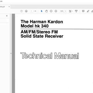 Harman kardon HK340 AM/FM/Stereo FM Solid State Receiver Technical Manual - PDF