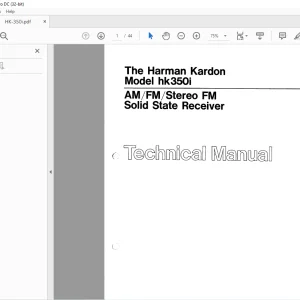 Harman kardon HK350I AM/FM/Stereo FM Solid State Receiver Technical Manual - PDF