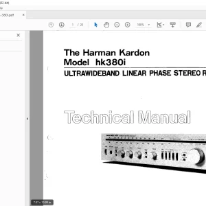 Harman kardon HK380I ULTRAWIDEBAND LINEAR PHASE STEREO RECEIVER Technical Manual - PDF