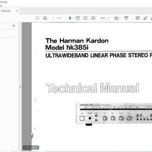 Harman kardon HK385I ULTRAWIDEBAND LINEAR PHASE STEREO RECEIVER Technical Manual - PDF