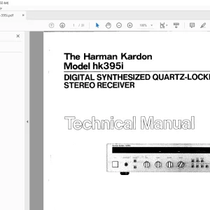 Harman kardon HK395I DIGITAL SYNTHESIZED QUARTZ-LOCKED STEREO RECEIVER Technical Manual - PDF