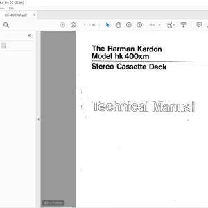 Harman kardon HK400XM STEREO CASSETTE DECK Technical Manual - PDF