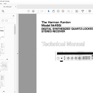 Harman kardon HK495I DIGITAL SYNTHESIZED QUARTZ-LOCKED STEREO RECEIVER Technical Manual - PDF