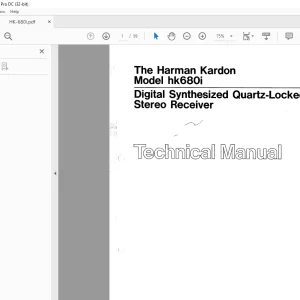 Harman kardon HK680I DIGITAL SYNTHESIZED QUARTZ-LOCKED STEREO RECEIVER Technical Manual  - PDF