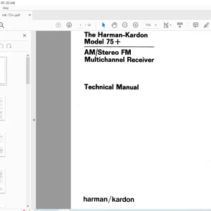 Harman kardon HK75+ AM/STEREO FM Multichannel Receiver Technical Manual -PDF