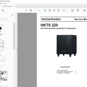 Harman kardon HKTS 220 200 watt wireless powered 8 subwoofer Service Manual - PDF