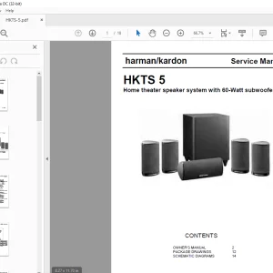 Harman kardon HKTS 5 Home theater speaker system with 60-Watt subwoofer Service Manual  - PDF