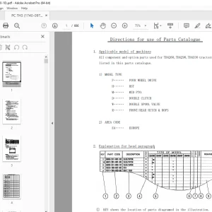 Iseki TH4260 TH4290 TH4330 Tractor Parts Manual (1740-097-110-10) PDF