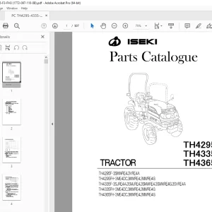 Iseki TH4295(3) TH4335(3) TH4365(3) TRACTOR Parts Manual (1772-097-110-0B) PDF