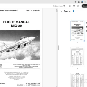 MIG 29 LUFTWAFFENMATERIALKOMMANDO Flight Manual  - PDF