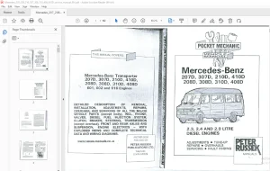 Mercedes-Benz 207D 307D 210D 410D 208D 308D 310D 408D Workshop Manual - PDF