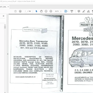 Mercedes-Benz 207D 307D 210D 410D 208D 308D 310D 408D Workshop Manual - PDF