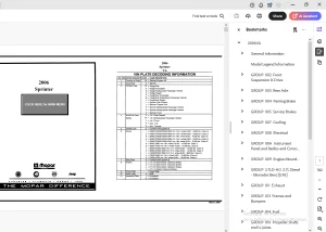 Mopar 2006 Jeep Sprinter Parts Manual - PDF DOWNLOAD