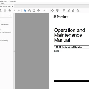 Perkins 1104D Industrial Engine Operation & Maintenance Manual - PDF