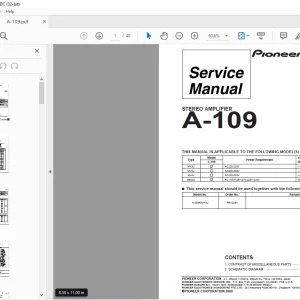 Pioneer A-109 STEREO AMPLIFIER Service Manual - PDF DOWNLOAD
