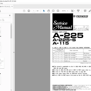Pioneer A-225 A-225-S A-115 STEREO AMPLIFIER Service Manual - PDF DOWNLOAD