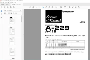 Pioneer A-229 A-119 STEREO AMPLIFIER Service Manual - PDF DOWNLOAD