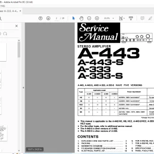 Pioneer A-443A-443-S A-333 A-333-S STEREO AMPLIFIER Service Manual - PDF DOWNLOAD