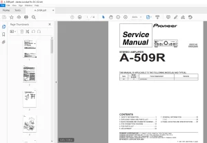 Pioneer A-509R STEREO AMPLIFIER Service Manual - PDF DOWNLOAD