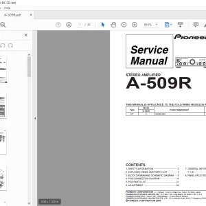 Pioneer A-509R STEREO AMPLIFIER Service Manual - PDF DOWNLOAD
