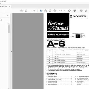 Pioneer A-6 Stereo Amplifier Service Manual - PDF DOWNLOAD
