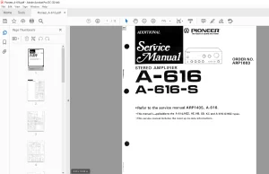 Pioneer A-616 A-616-S STEREO AMPLIFIER Service Manual - PDF DOWNLOAD