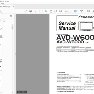 Pioneer AVD-W6000 UC AVD-W6000 EW Color LCD Display Service Manual - PDF DOWNLOAD
