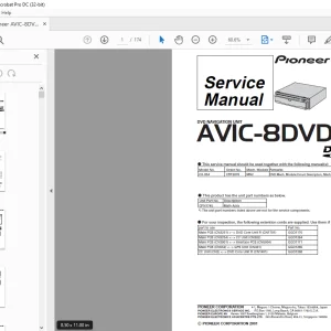 Pioneer AVIC-8DVD EW DVD NAVIGATION UNIT Service Manual - PDF DOWNLOAD