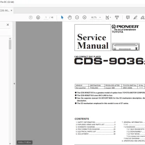 Pioneer CDS-9036ZT ES Car Compact Disc Player Service Manual - PDF DOWNLOAD