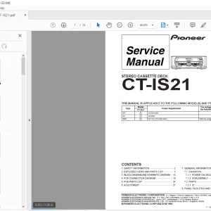 Pioneer CT-IS21 Stereo Cassette Deck Service Manual - PDF DOWNLOAD