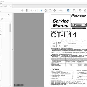 Pioneer CT-L11 Stereo Cassette Deck Service Manual - PDF DOWNLOAD