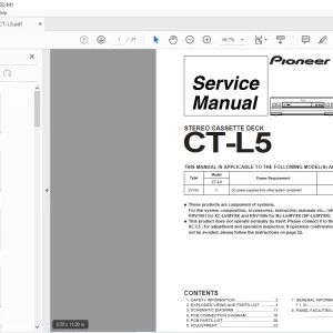 Pioneer CT-L5 Stereo Cassette Deck Service Manual - PDF DOWNLOAD