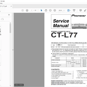 Pioneer CT-L77 Stereo Cassette Deck Service Manual - PDF DOWNLOAD