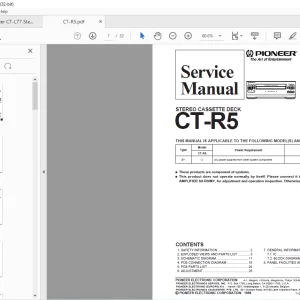 Pioneer CT-R5 Stereo Cassette Deck Service Manual - PDF DOWNLOAD