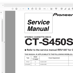 Pioneer CT-S450S STEREO CASSETTE DECK Service Manual - PDF DOWNLOA
