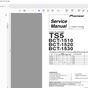 Pioneer Cana Plus Tuner TS5 BCT-1510 BCT-1520 BCT-1530 Service Manual - PDF DOWNLOAD