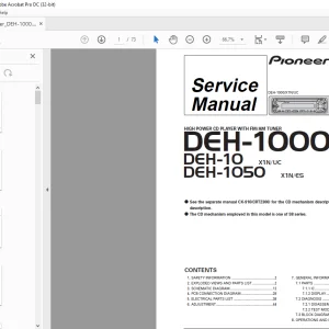 Pioneer DEH-1000 X1N/UC DEH-10 X1N/UC DEH-1050 X1N/ES FM/Am r Service Manual - PDF