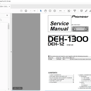 Pioneer DEH-1300 X1M/UC DEH-12 X1M/UC HIGH POWER CD PLAYER WITH FM/AM TUNER Service Manual - PDF