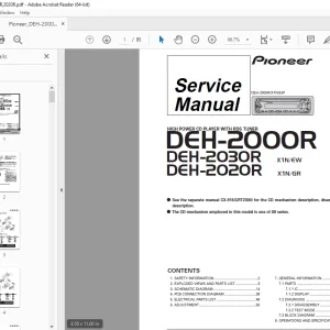 Pioneer DEH-2000R X1N/EW DEH-2030R X1N/EW DEH-2020R X1N/GR Service Manual PDF