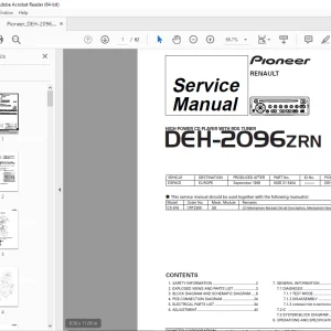 Pioneer DEH-2096ZRN X1B/EW HIGH POWER CD PLAYER  Service Manual PDF