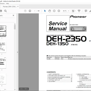 Pioneer DEH-2350 X1M/ES DEH-1350 X1M/ES HIGH POWER CD PLAYER Service Manual PDF