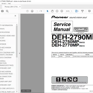 Pioneer DEH-2790MP/XN/ID DEH-2750MP/XN/GS DEH-2770MP/XN/CS Service Manual PDF