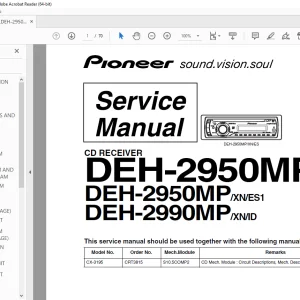 Pioneer DEH-2950MP/XN/ES DEH-2950MP/XN/ES1 DEH-2990MP/XN/ID Service Manual-PDF
