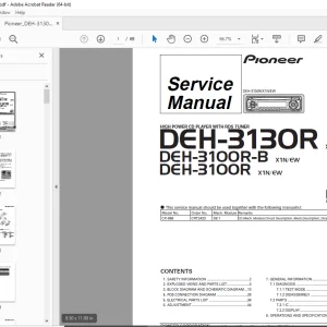 Pioneer DEH-3130R X1N/EW DEH-3100R-B X1N/EW DEH-3100R X1N/EW Service Manual PDF