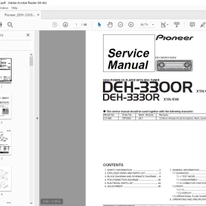 Pioneer DEH-3300R X1N/EW DEH-3330R X1N/EW RDS TUNER Service Manual PDF