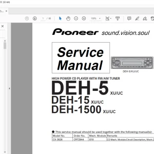 Pioneer DEH-5XU/UC DEH-15XU/UC DEH-1500XU/UC Service Manual - PDF DOWNLOAD