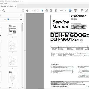 Pioneer DEH-M6006ZH X1P/EW DEH-M6017ZH EW Service Manual PDF DOWNLOAD