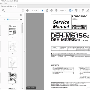 Pioneer DEH-M6156ZH X1P/EW DEH-M6356ZH X1P/EW Service Manual PDF DOWNLOAD